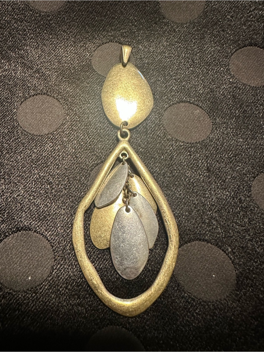 Lucky Brand Gold and Silver Teardrop Dangle pendent